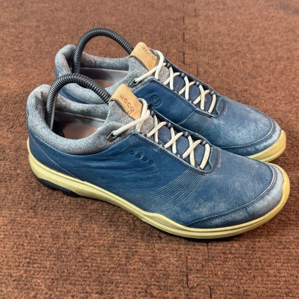 Ecco Biom Hybrid 3 Golf Shoes Womens 9 Blue Leather Spikeless Waterproof 801086